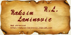 Maksim Laninović vizit kartica